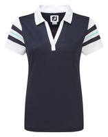 Footjoy Baby Pique Sleeve Stripe Shirts Women - modré polo
