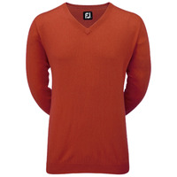 FootJoy wool V-Neck Pullover, pánský svetr oranžový