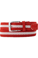 Alberto pánský pletený pásek, bílo-červený